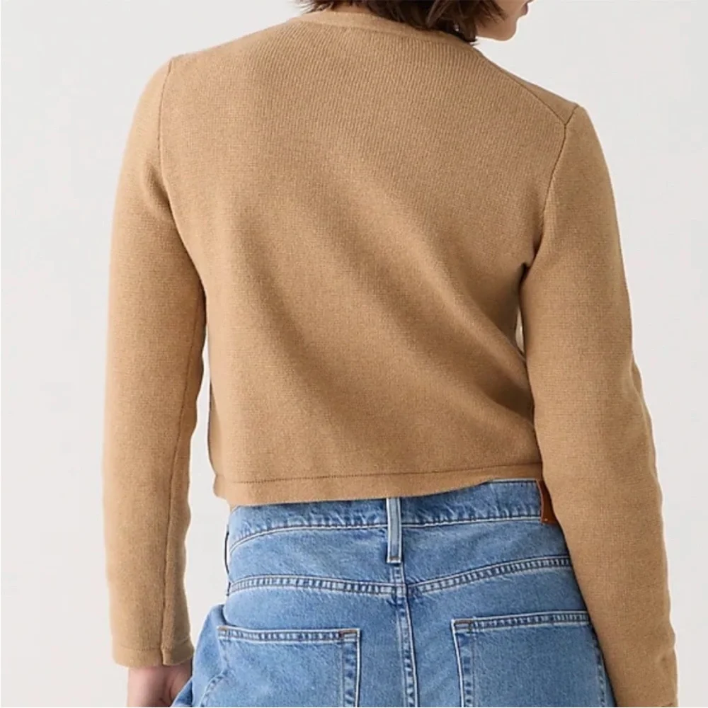 JCrew Emilie patch-pocket sweater lady jacket in heather acorn - Picture 2 of 10